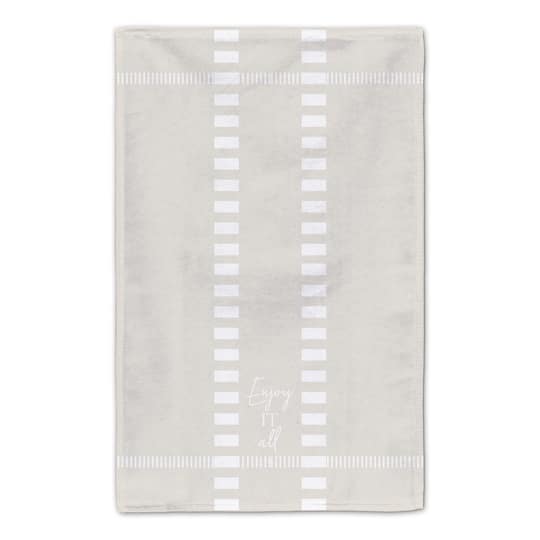 Striped Dashed Lines Enjoy All Tea Towel Set